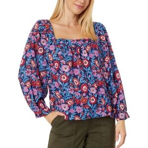 Vineyard Vines Tisbury Floral Top Long Sleeve Square Neck Size XXL